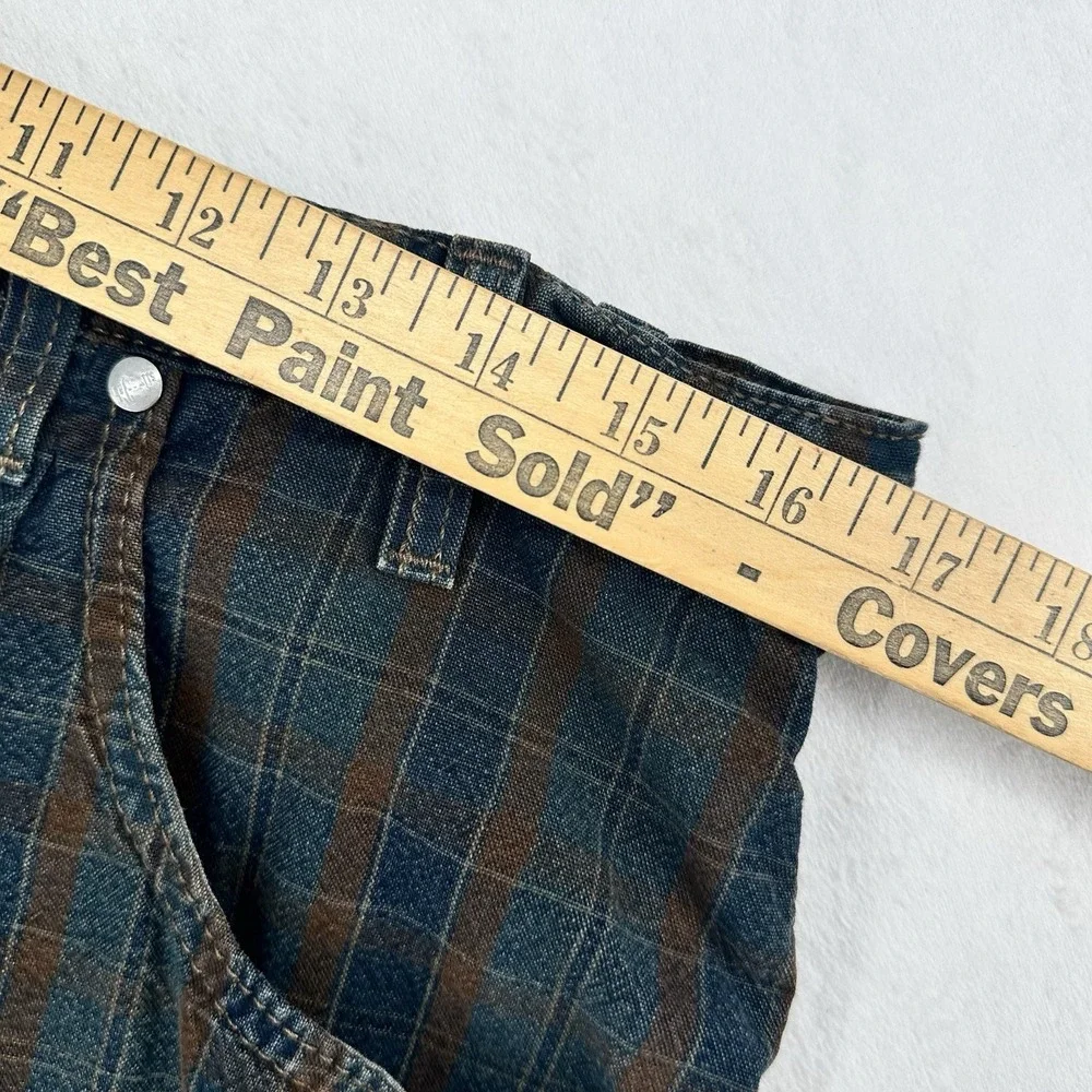 Vintage Levi's Silver Tab Loose Shorts Mens Size 34 Plaid Denim Cotton 90s USA